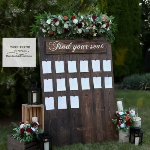 FIND YOUR SEAT CHART (CARDS AND FLOWERS INCLUDED)