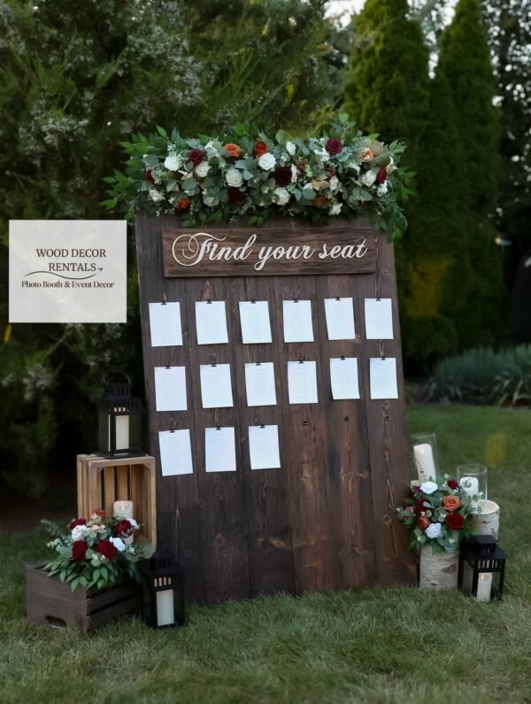 FIND YOUR SEAT CHART (CARDS AND FLOWERS INCLUDED)